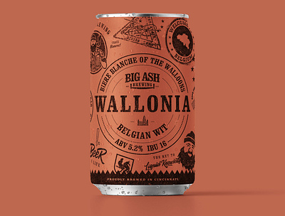 Wallonia Belgian Wit Beer Can Design beer can design beer design beer label brewery brewery branding label design packaging