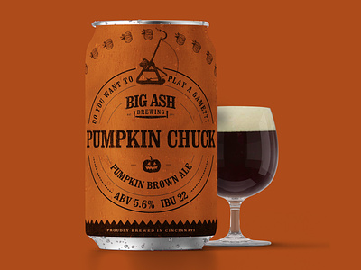 Pumpkin Chuck Beer Can Design