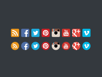 Flat Social Media Icons clean flat icon social media ui