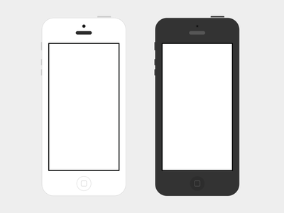 iPhone 5 Flat B/W PSD