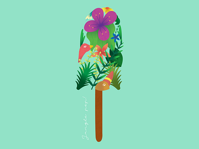 Jungle Pop design flat illustration vector