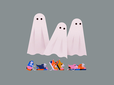 29. Shoes blankets colorful ghost halloween illustration inktober inktober2020 lace shoes sneakers spooky vectober vectober2020