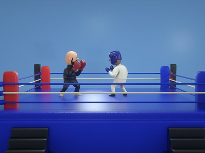 BoxingTime 3d animation boxing character cinema 4d design illustration material maxonc4d octane octanerender plastic ring sport toy design