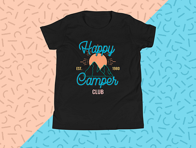 Happy Camper Club T-shirt apparel color tshirt tshirtdesign tshirts typography vector