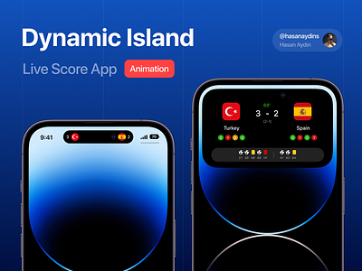 Dynamic Island Animation - Live Score App [Figma Freebie] animation dynamic island figma figma freebie football freebie interaction iphone 14 iphone 14 pro live score mobile app prototype soccer soccer app sports sports app