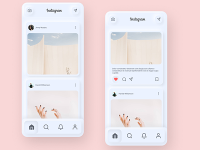 Instagram redesign with Neumorphism