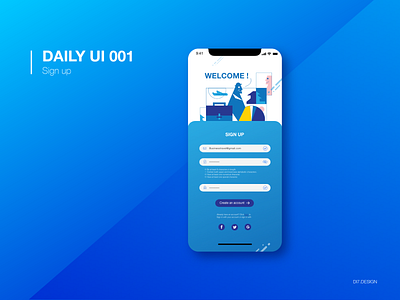 DailyUI001_Sign up dailyui dailyui 001 dailyuichallenge design mobile signup ui uidesign