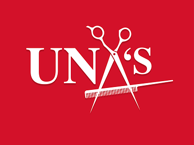 UNA'S Barber Shop logo barber brand logo
