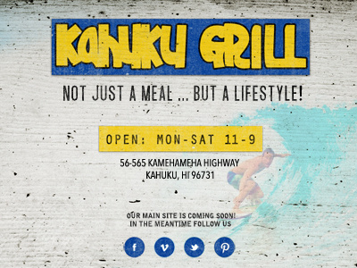Kahuku Grill hawaii kahuku kahuku grill logo north shore restaurant surf typography web site