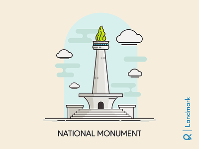 National Monument ( Jakarta, Indonesia ) architecture building city cityscape design historical illustration indonesia jakarta landmark monument vector