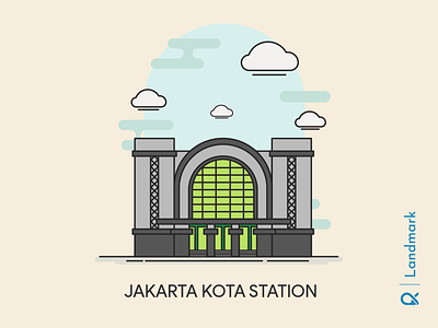 Jakarta Kota Station ( Jakarta, Indonesia ) architect architecture artwork building cityscape design illustration jakarta landmark station train trainstation vector