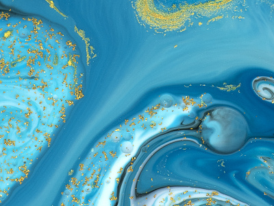 Abstract Blue  With Gold Glitter Background