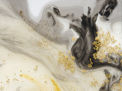 Abstract Black With Gold Glitter  Background