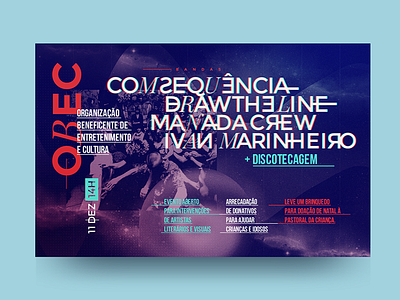 OBEC bands benefit children culture donation entertainment flyer lettering maringa obec poster