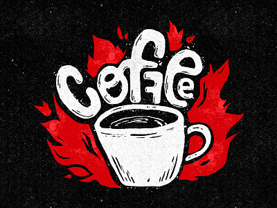 Coffee coffee design draw fire flame graphic illustration lettering sketch