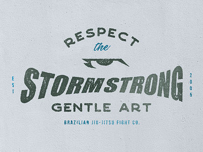 Storm Strong Badge badge bjj design fight graphic jiu jitsu kimono lettering logo media social storm strong