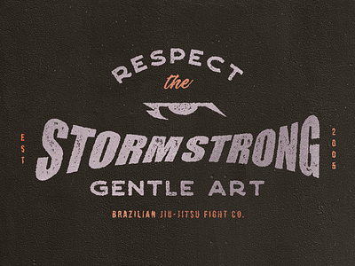 Storm Strong Badge 2 badge bjj design fight graphic jiu jitsu kimono lettering logo media social storm strong