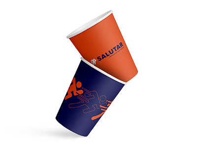 Salutar branding design graphic design id logo mockup paper cup visual identity