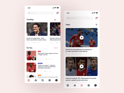 Manchester United Fansite App Design app manchester united mobile app mobile design red soccer app ui uiux ux