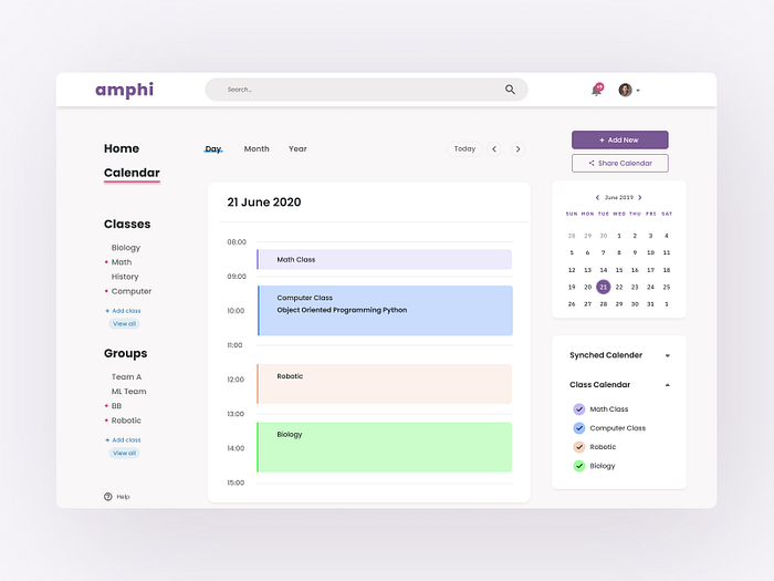 Amphi Calendar Page Design by Tri Utomo on Dribbble