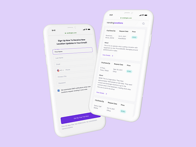 Vending Location - Web and App Design