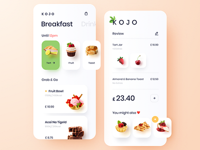 Grab & Go Food App app app design application cafe cakes clean design food food app interface mobile app mobile app design mobile ui restaurant restaurant app ui ui design user experience user interface ux