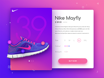 Nike Sneakers UI dashboard e commerce ecommerce hero banner hero image interface landing page material design nike page shoes shop sneakers ui design user user interface user interface design userinterface web widget