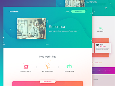 talentsbook.nl company design flat google interface landing main material page responsive site web
