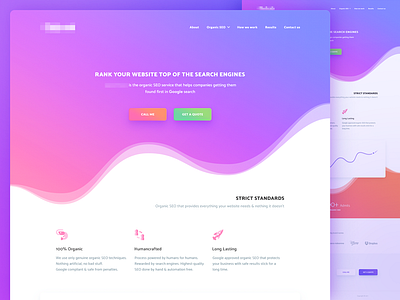 Landing page design gradient ico interface landing main material page seo site ui web