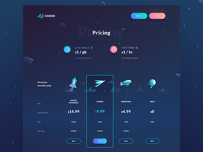 Pricing page coin crypto currency design ico landing page price site token ui web