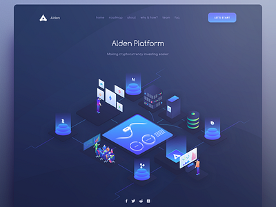 Landing page coin crypto cryptocurrency currency design google gui hero ico illustration image interface landing material page site token ui user web