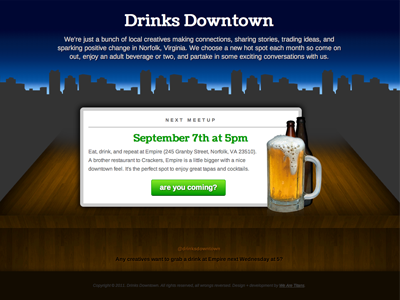 Drinks Downtown css html norfolk social website