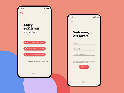 ArTogether - Sign up page app daily ui dailyui dailyui 001 design sign up signup ui