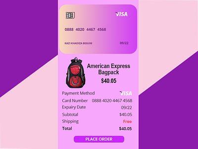 Daily Ui #002 Credit Card Checkout