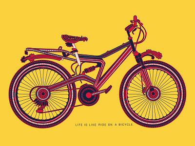 Bicycle bycicle illustration mural
