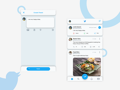 Twitter Redesign Concept android app concept design editing mobile post redesign simple socialmedia twitter ui uiux ux