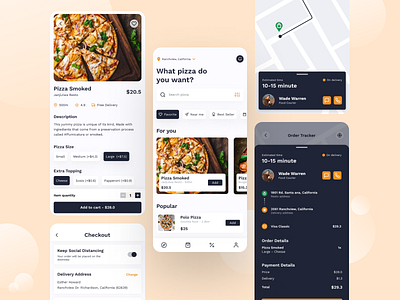 Pizza Delivery Apps android app appdesign art concept dailyui design digital dirbbble figma graphic design interface ios minimal mobile simple ui uiux ux