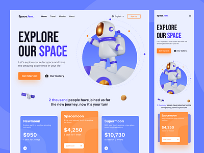 Space Travel Landing Page