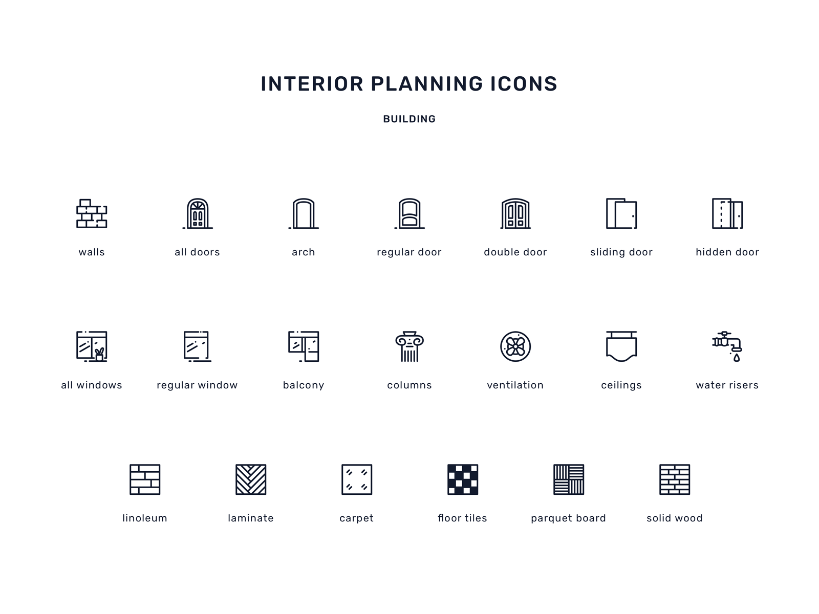 . Interior Planner Icons decor icons interior planner