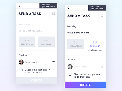 . Task app form mobile task ui