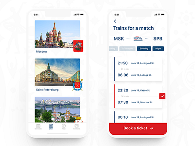 . ⚽ app booking city ios mobile russia schedule tickets trian ui