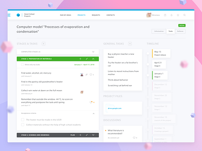 . Tasks project site stage task timeline ui web