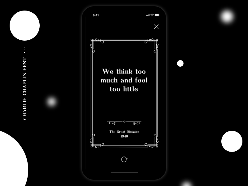 . Chaplin Quote retro vintage quote movie festival cinema app mobile iphone ios