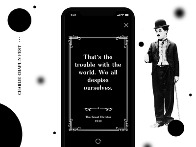 . Chaplin Quote app cinema dark festival film ios iphone mobile movie quote retro vintage