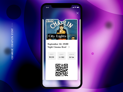 . Tickets app chaplin cinema disco festival film ios iphone mobile movie qr tickets ui