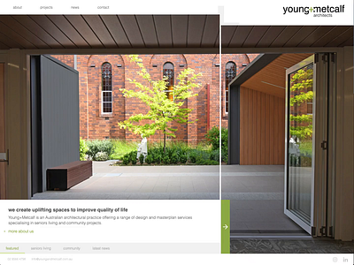 young+metcalf Live architects completed design interaction design photography rebound web design