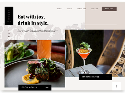 ABODE Bistro - Menus Scroll Jacking design interaction design ui ux web design work in progress