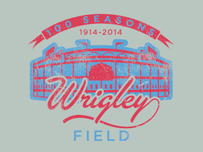 Wrigley Field 100 Years 100 anniversary apparel baseball centennial chicago cubs screen print silkscreen sports team wrigley