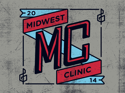 Midwest Clinic 2014 chicago clef clinic flag mc music orchestra ribbon screenprint treble