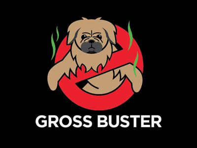Gross Buster buster dog ghost ghostbuster ghostbusters gross odor pekingese puppy slimer smelly stink